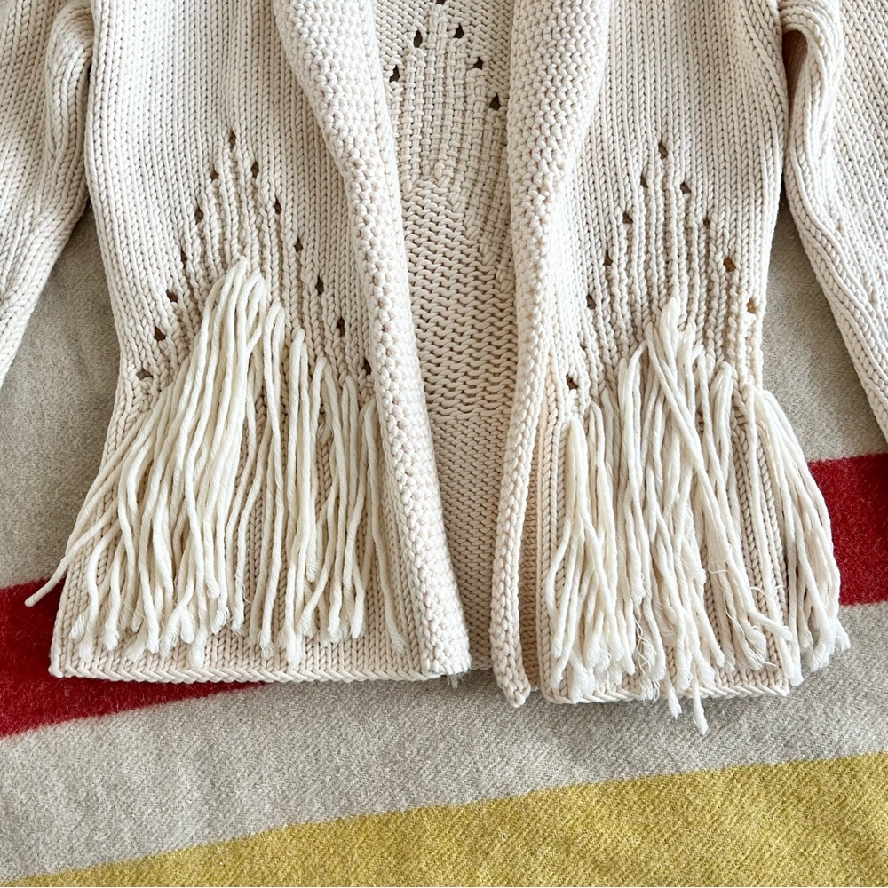 Kordal 100% wool chunky fringe cardigan - Picture 2 of 8